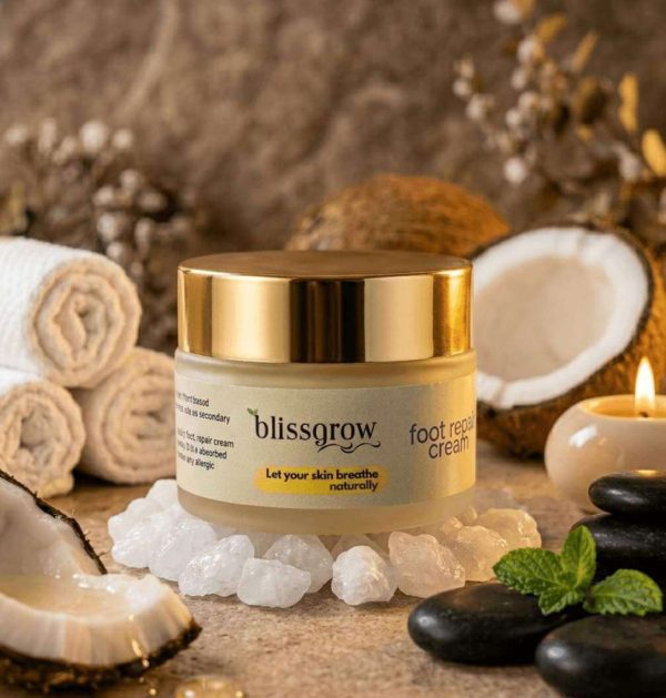 Herbal Foot Repair Cream by BlissGrow with natural ingredients