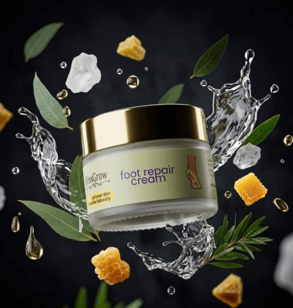 Foot cream with raw camphor, beeswax and coconut oil